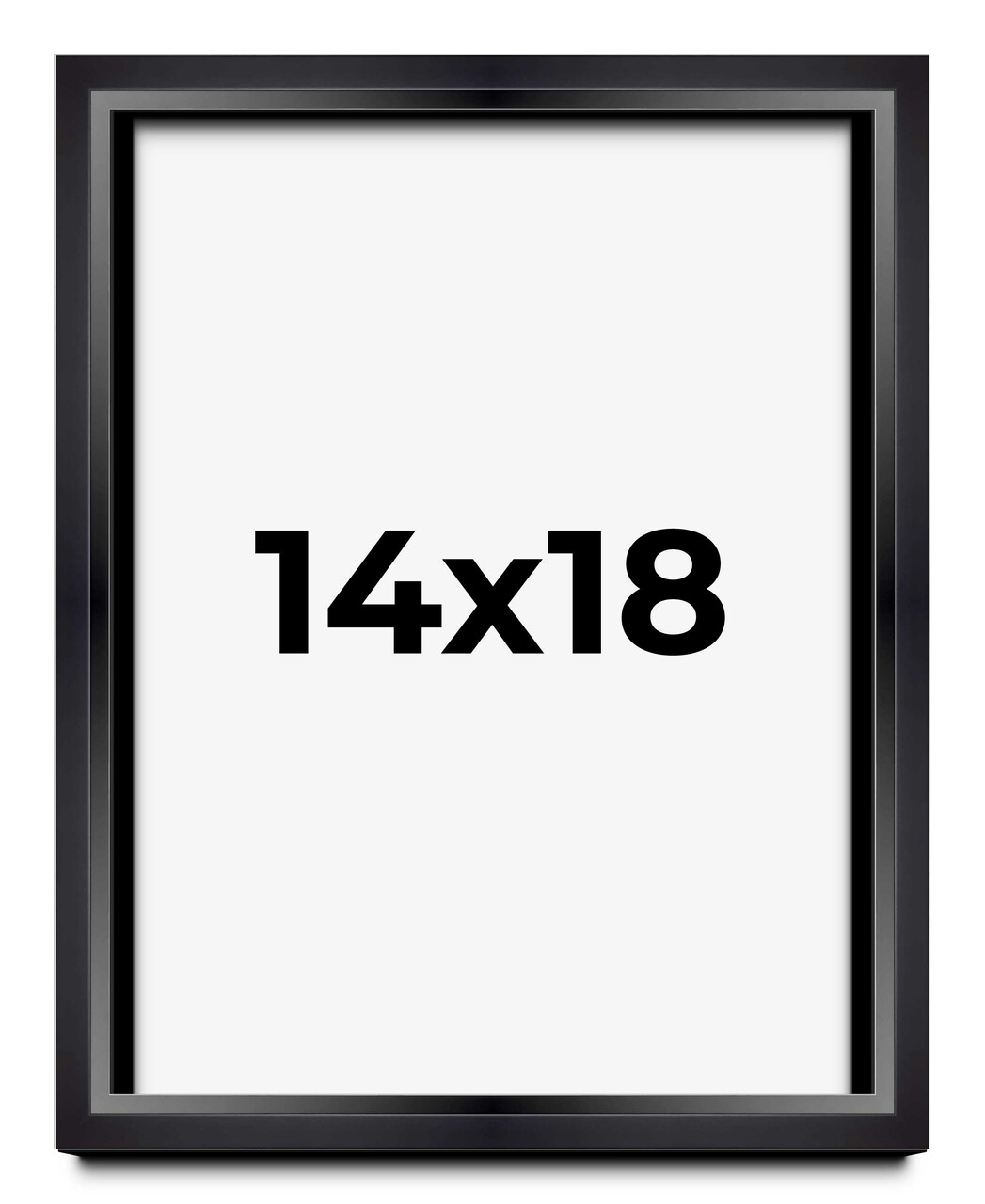 14x18 Modern Shadow Box 1.5" Depth Black Picture Frame - UV Acrylic, Backing, Hanging Hardware